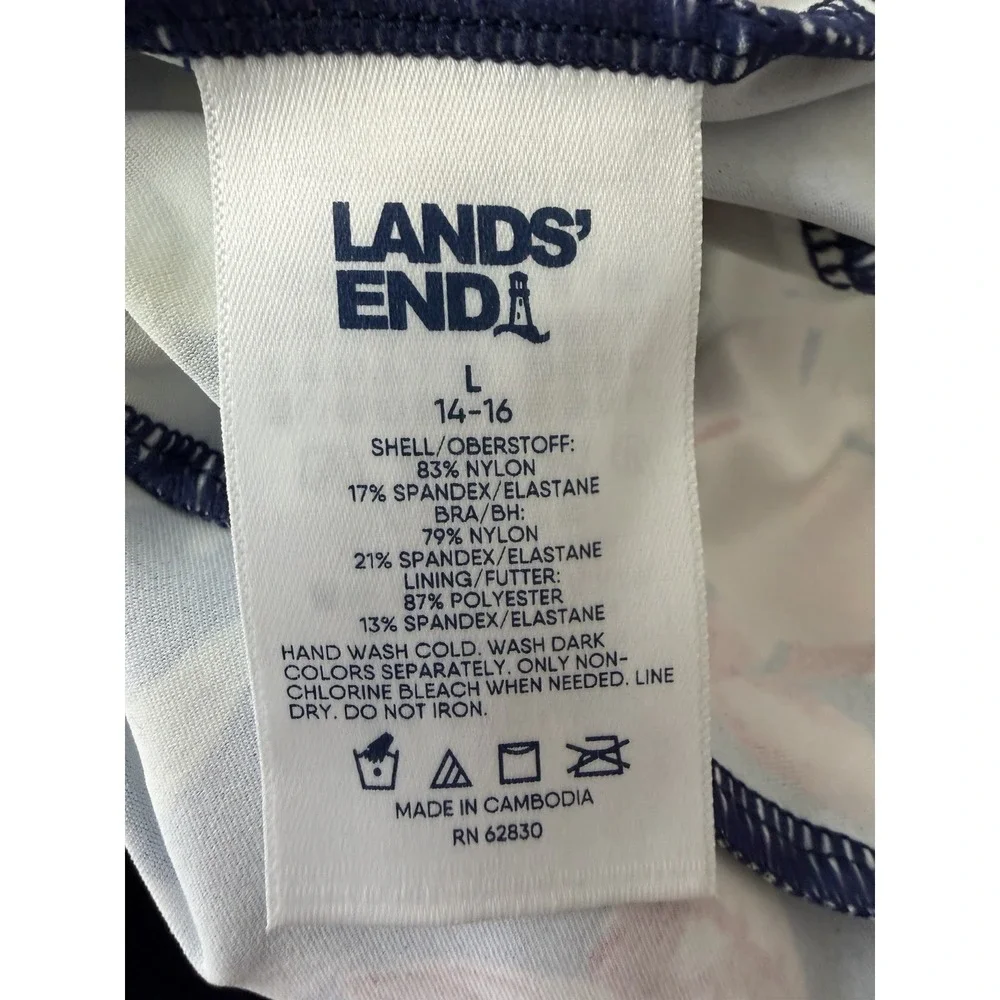 Lands' End Women's Tropical Print Tankini Top Size Large - Picture 7 of 8
